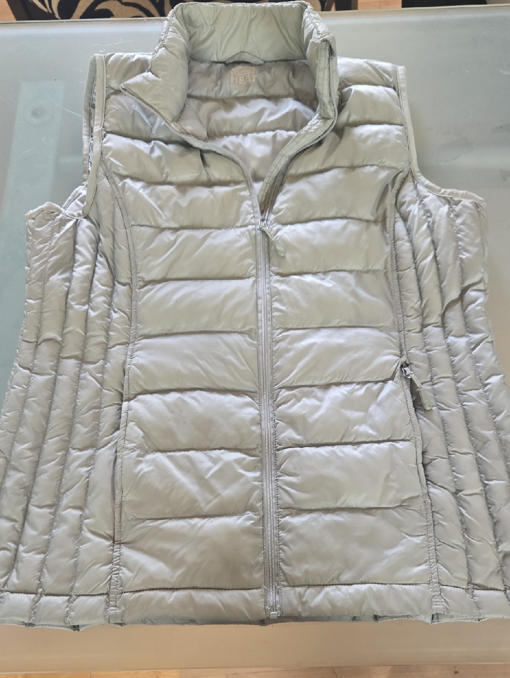 32 Degrees Light Gray Quilted Packable Puffer Vest